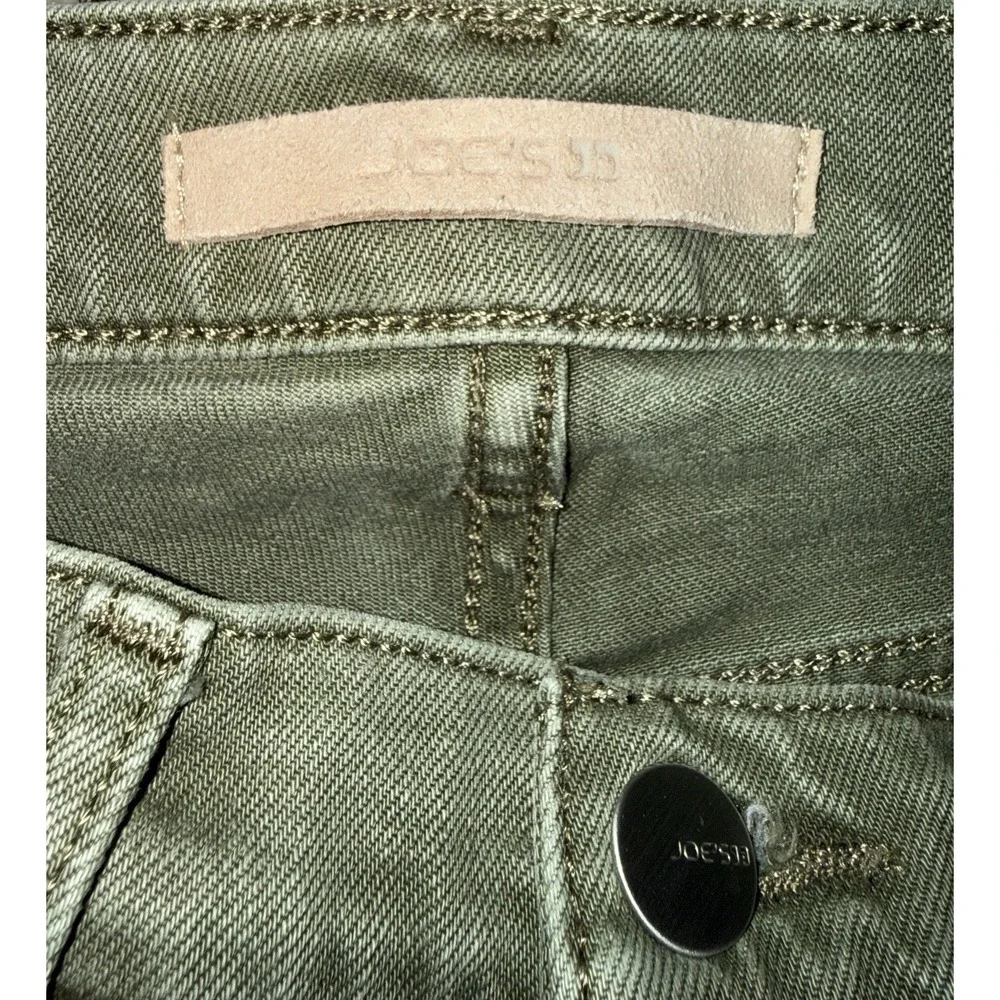 Joe's Jeans The Blake High Rise Wide Leg Crop Jeans Burnt Olive Green Size 26 - Picture 3 of 11